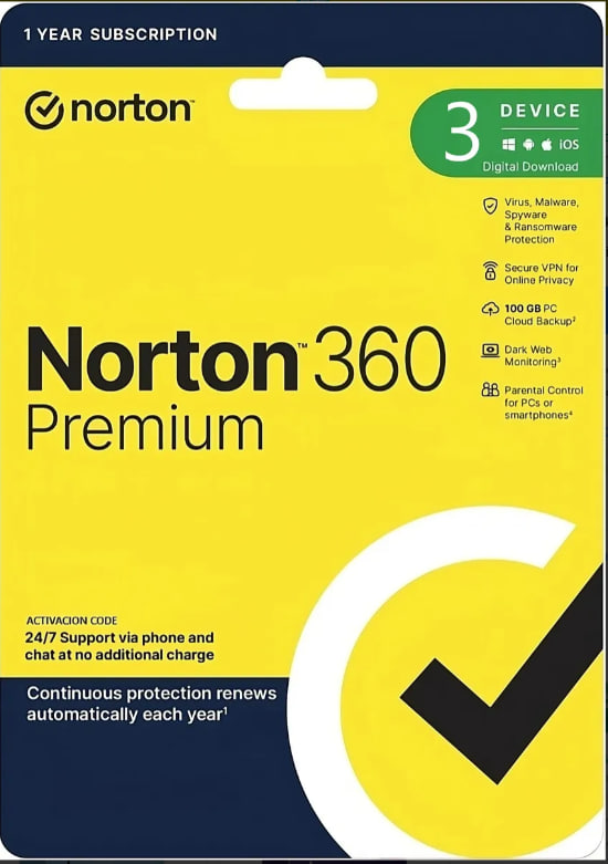 Antivirus Norton 360 Premium - 3 Dispositivos 1 Año
